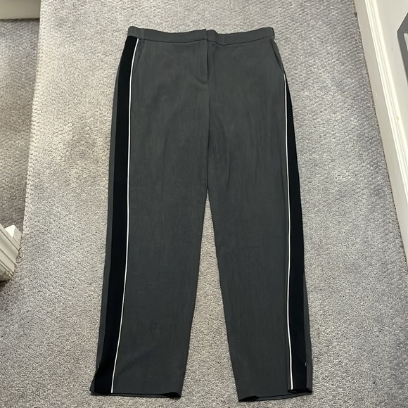 Ann Taylor Side Stripe Track Pants Gray Black Large - Picture 6 of 14